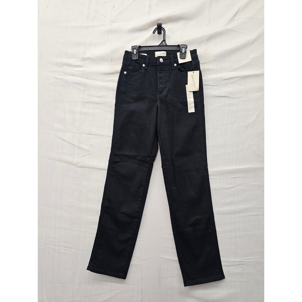 Universal Thread Womens High Rise Straight Jeans Black Cotton Blend Size 2